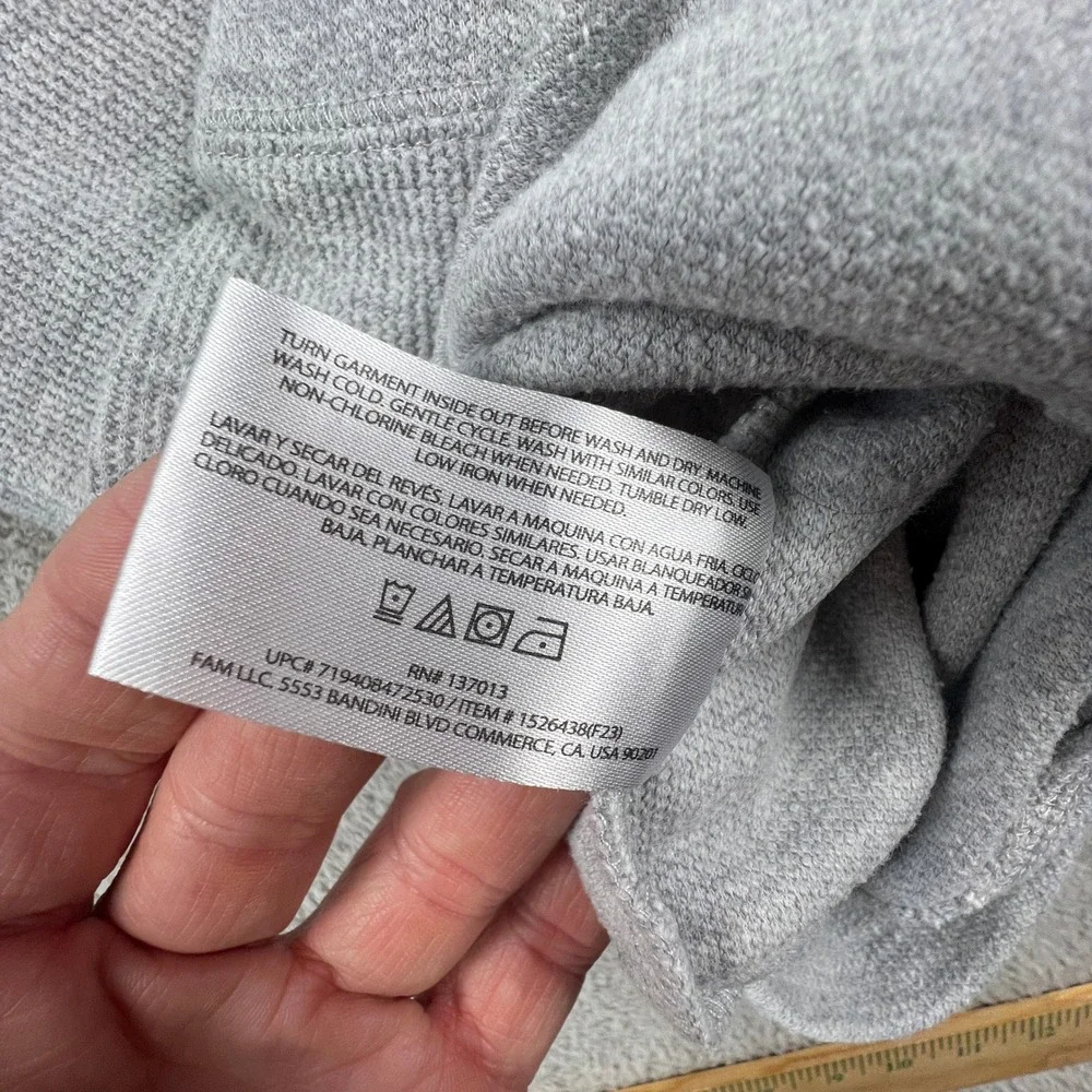 Banana Republic Sweatshirt Mens XL Gray Waffle Knit Raglan‎ Pullover Casual